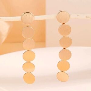 Gold Tassel Circle Earrings